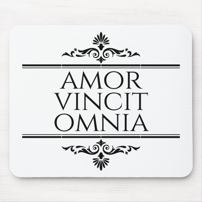 Amor Vincit Omnia Love Conquers All Latin Phrases Mouse Mat (Front)