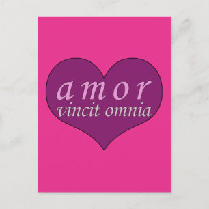 Amor Vincit Omnia Love Conquers All Valentines Day Holiday Postcard