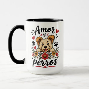 Amor y Perros Funny Dog Lover Design Mug