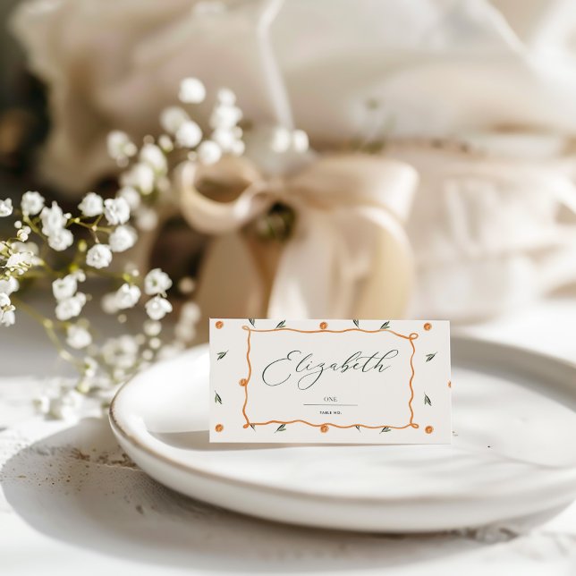 Amore & Aranci | A Sweet Citrus Wedding Place Card (Creator Uploaded)