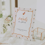 Amore & Aranci | Cards & Gifts Bridal Shower  Pedestal Sign<br><div class="desc">Add a splash of citrus charm to your celebration with this Amore & Aranci "Cards & Gifts" bridal shower pedestal sign. Featuring hand-painted watercolor oranges, soft leafy accents, and a whimsical spritz cocktail illustration, this elegant sign is perfect for guiding guests to your gift table in style. The warm peach...</div>
