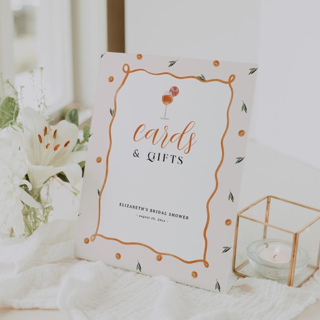 Amore & Aranci | Cards & Gifts Bridal Shower  Pedestal Sign (Creator Uploaded)