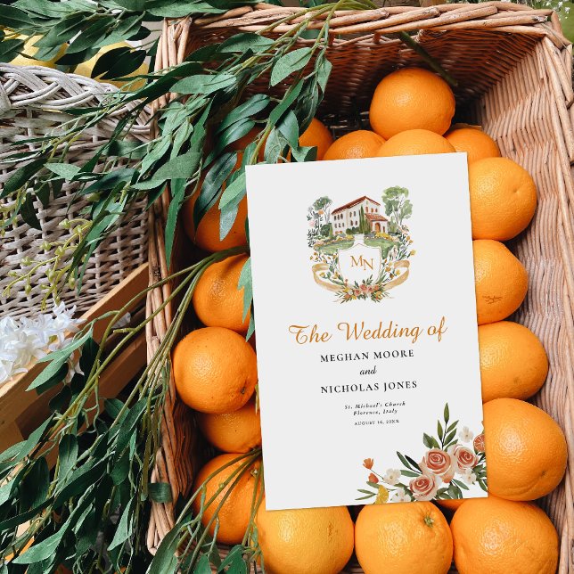 Amore & Aranci | Folded Wedding Program (Creator Uploaded)