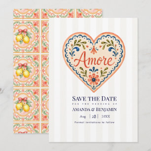 Amore Ceramic Tile Amalfi Coast Italian Wedding Save The Date