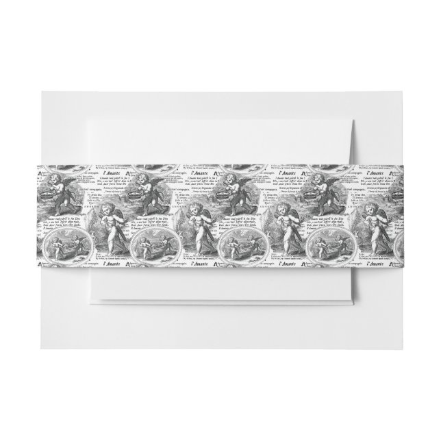 Amore Cupid Romantic Love Wedding or Engagement Invitation Belly Band (Front Example)