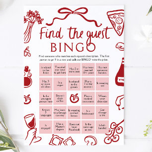 Amore Find the Guest Bingo Bridal Shower Game Invitation