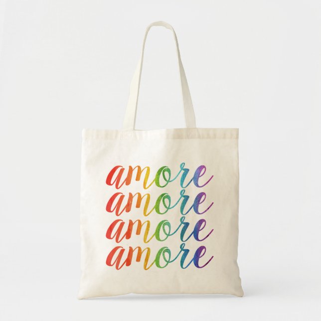 Amore in Rainbows Tote Bag (Front)
