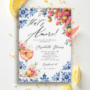 Amore Italian Lemon Floral Brunch Bridal Shower  Invitation