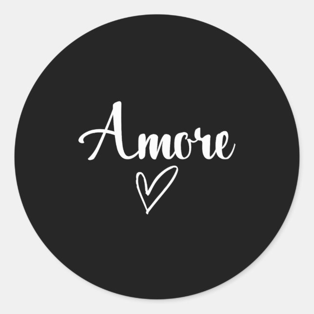 Amore - Italian Love Valentine's Day  Classic Round Sticker (Front)