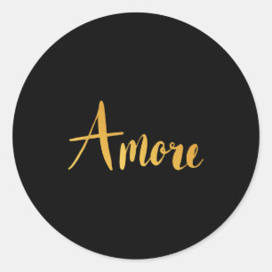 Amore - Italian Love Valentine's Day  Classic Round Sticker