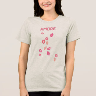 Amore Kiss Print Tri-Blend Shirt