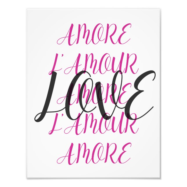 Amore L’Amour Love Printable Trendy Poster Artwork (Front)