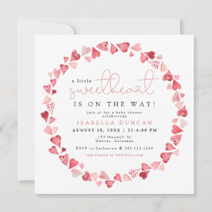 AMORE Little Sweetheart Valentine Day Baby Shower Invitation