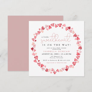 AMORE Little Sweetheart Valentine Day Baby Shower Invitation