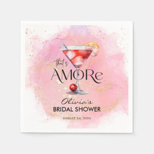 Amore   Watercolor Bridal Shower Napkin