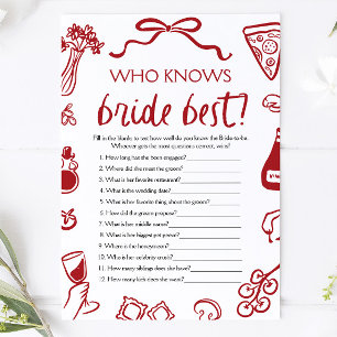 Amore Who Knows The Bride Best Bridal Shower Game Invitation