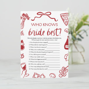 Amore Who Knows The Bride Best Bridal Shower Game Invitation