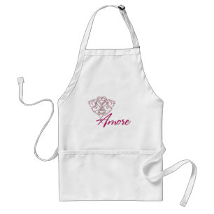 Amore with Scrolled Heart Design 1 Apron