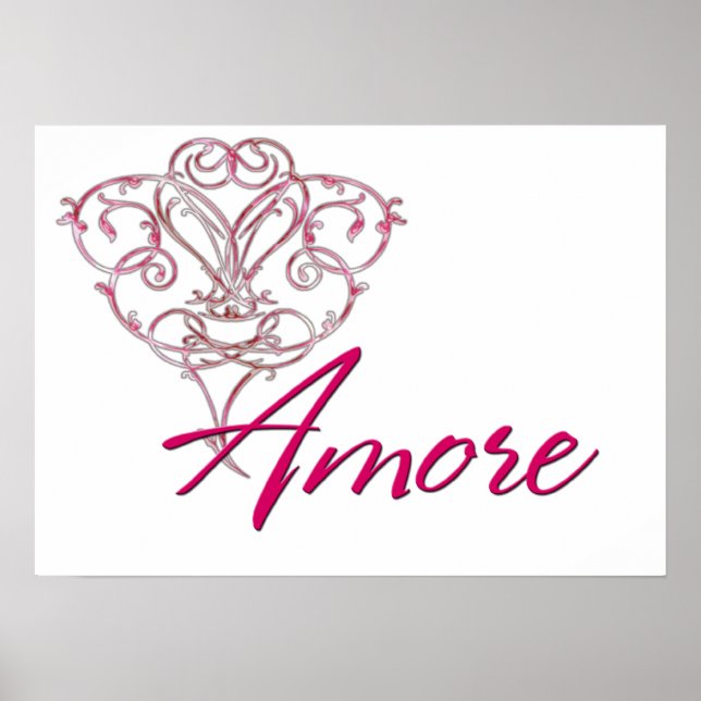 Amore with Scrolled Heart Design 1 - Print (Front)