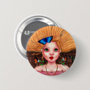 Amorella Butterfly Art Button