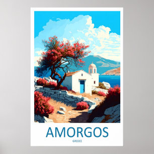 Amorgos Vintage Travel Poster Ski National Park