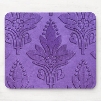 AMOROSO DAMASK: AGED PARCHMENT in PURPLE Mouse Mat