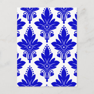 AMOROSO DAMASK: BLUE and WHITE Postcard