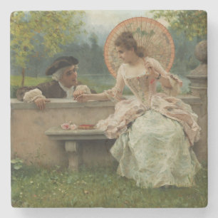 Amorous Conversation in the Park Stone Coaster