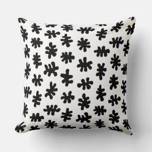 Amorphic Shapes 120322 - Black on White Cushion