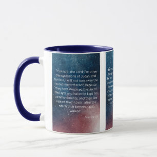 Amos 2:4 KJV Bible Scripture Pic Two-Tone Mug