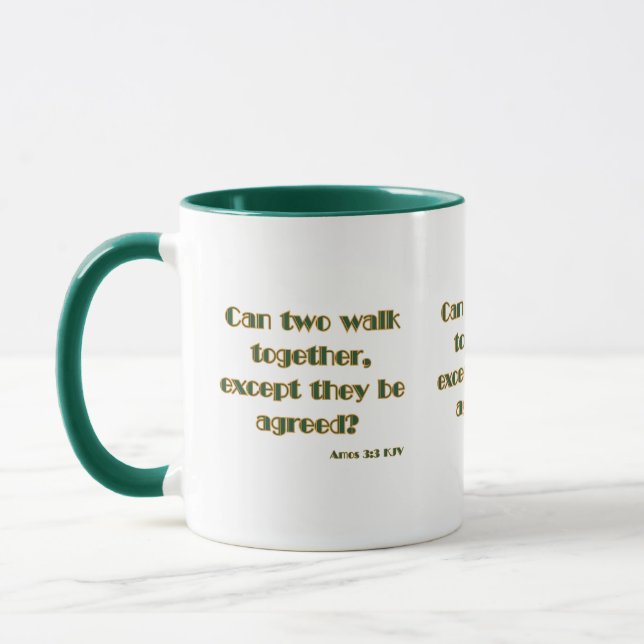 Amos 3:3 KJV Bible Scripture Two-Tone Mug (Left)