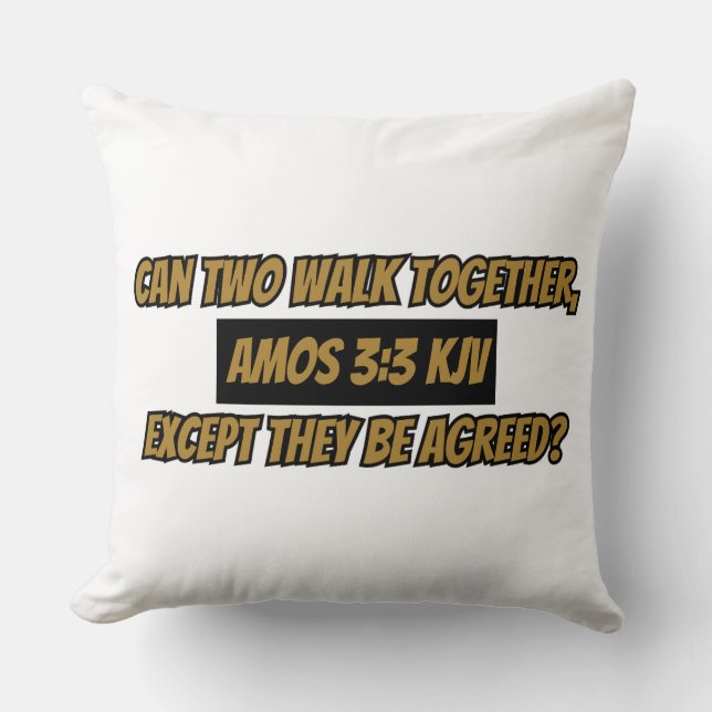 Amos 3:3 KJV Bible Verse Scripture Cushion (Front)