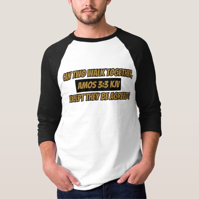 Amos 3:3 KJV Bible Verse Scripture Men's 3/4 T-Shirt (Front)