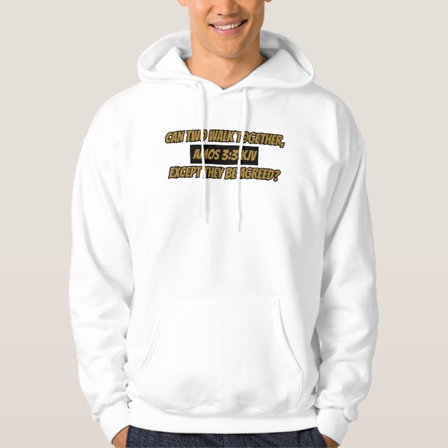 Amos 3:3 KJV Bible Verse Scripture Men's Hoodie (Front)