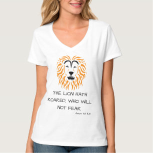 Amos 3:8 KJV Bible Scripture Verse Women's V-Neck T-Shirt