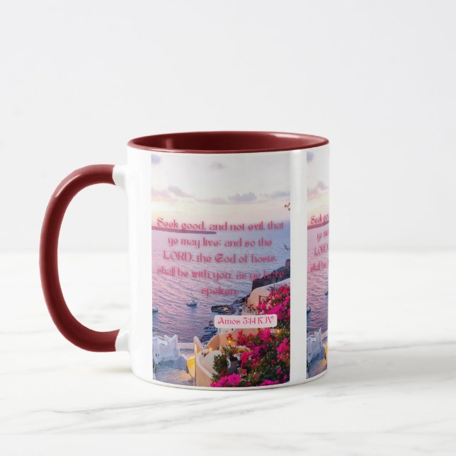 Amos 5:14 KJV Bible Verse Pic Two-Tone Mug (Left)
