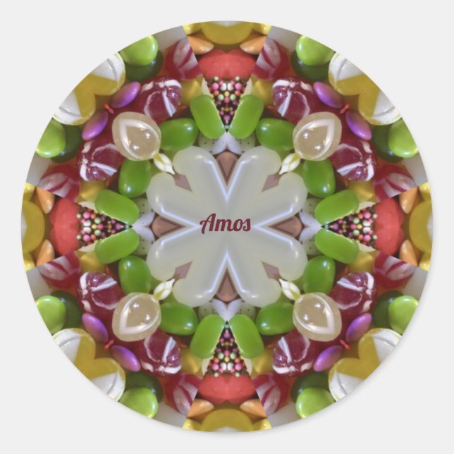 AMOS ~ EASTER CANDY ~   CLASSIC ROUND STICKER (Front)