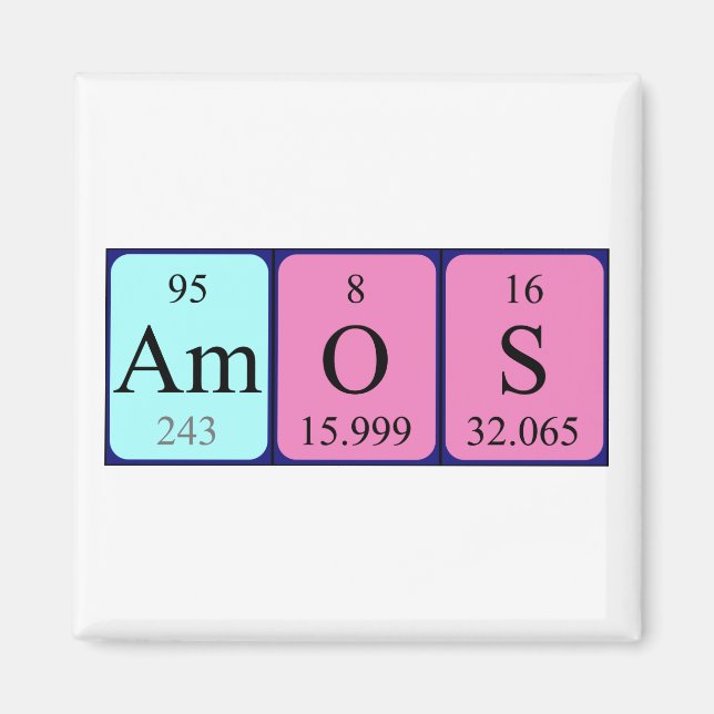 Amos periodic table name magnet (Front)