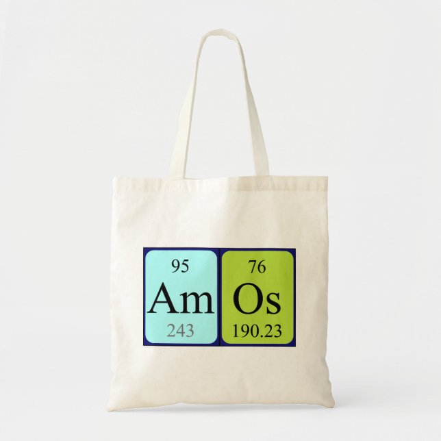 Amos periodic table name tote bag (Front)