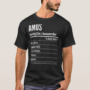 Amos Serving Size Nutrition Label Calories T-Shirt