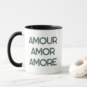 Amour Amor Amore – Love Typography Text Romantic Mug