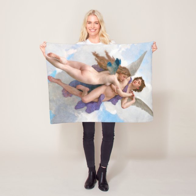 Amour and Psyche, Bouguereau Fleece Blanket (In Situ)