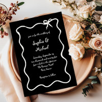 Amour Black | Illustrated French Bow Wedding