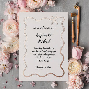 Amour   Illustrated French Bow Wedding Rose Gold