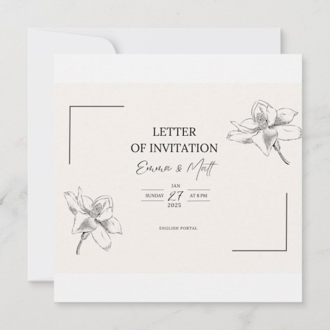 Amour pour Toujours Invitation (Back)