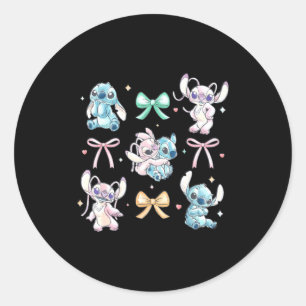 Amp Angel Coquette Style Bows Valentines Day  Classic Round Sticker