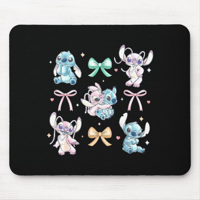 Amp Angel Coquette Style Bows Valentines Day  Mouse Mat (Front)