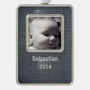 Amp grill cloth silver plated framed ornament