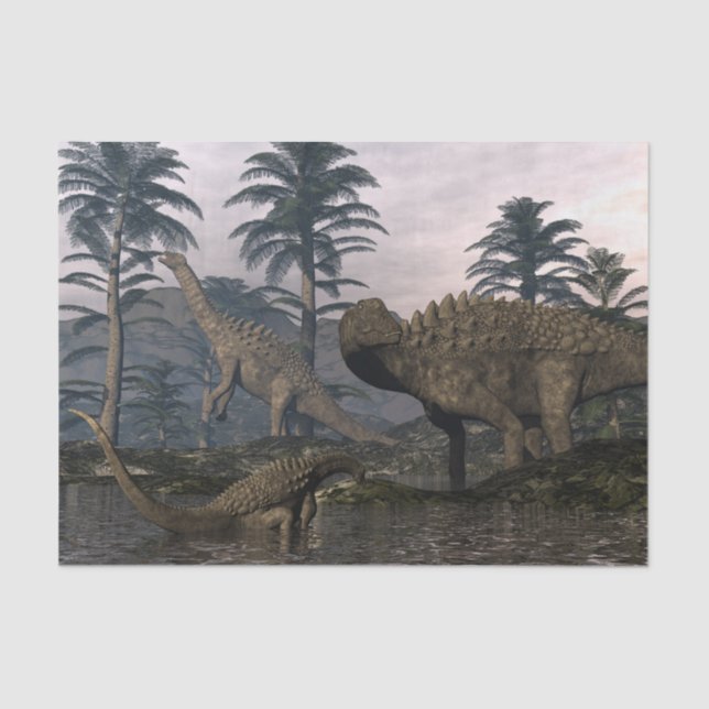Ampelosaurus dinosaurs tissue paper (Front)