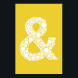 Ampersand (and symbol) Poster. Grey text on Yellow Poster<br><div class="desc">Ampersand (and symbol) Bubble Type Poster. Grey text on yellow background.</div>